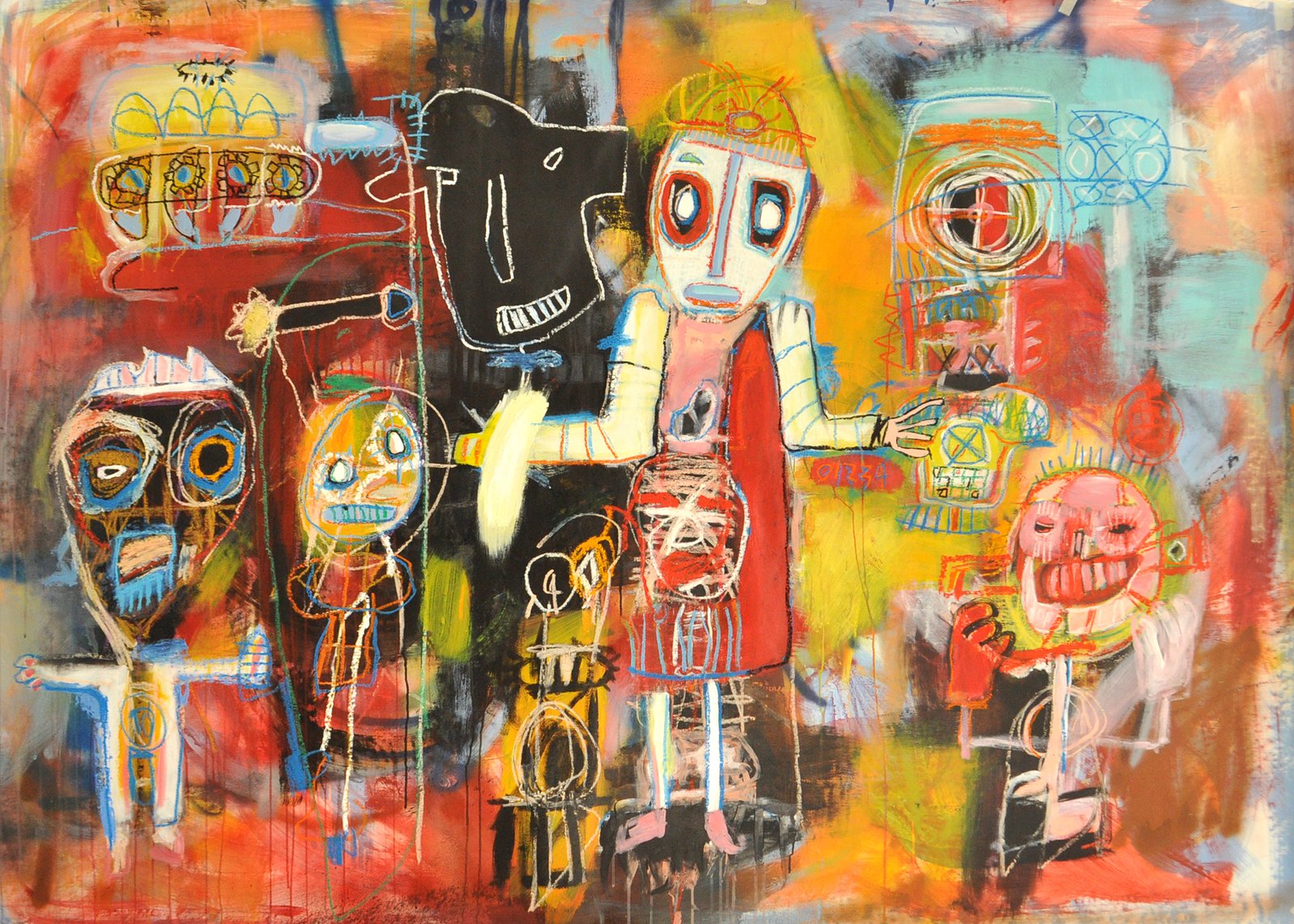 E-arrivato-lUomo-Nero-Babau-2017-tecnica-mista-su-tela-150-x-200-cm