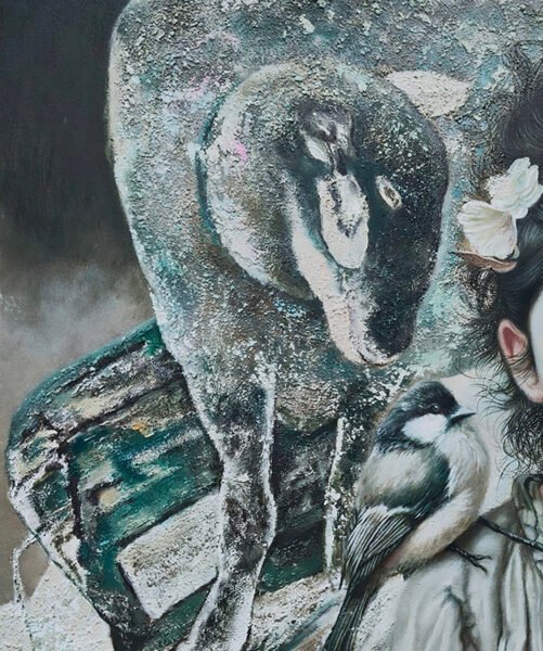 01-Back-to-Canaan22-canvas-oil-painting-mixed-media-paper-2024-60-×-60CM