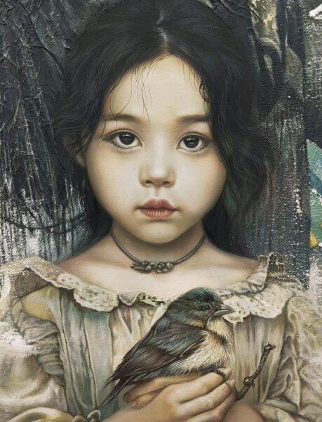 02-Back-to-Canaan-canvas-oil-painting-mixed-media-paper-2024-60-×-60CM