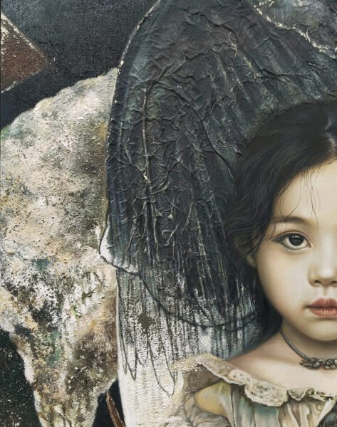 03-Back-to-Canaan-canvas-oil-painting-mixed-media-paper-2024-60-×-60CM