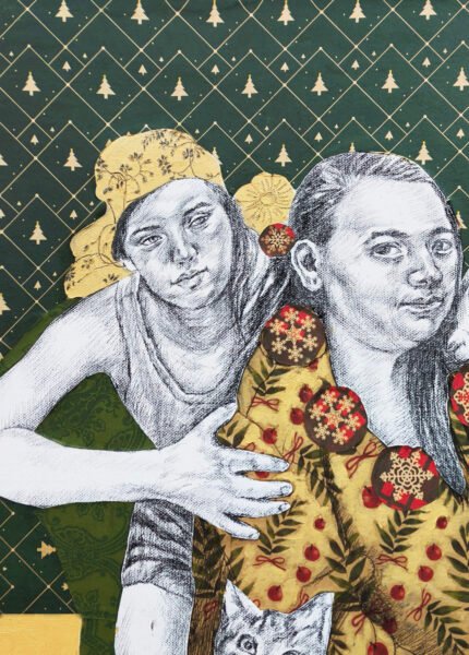 03-The-Daughter-Returning-Home2-Charcoal-Oil-Painting-Paper-Cutting-50×67cm-2025