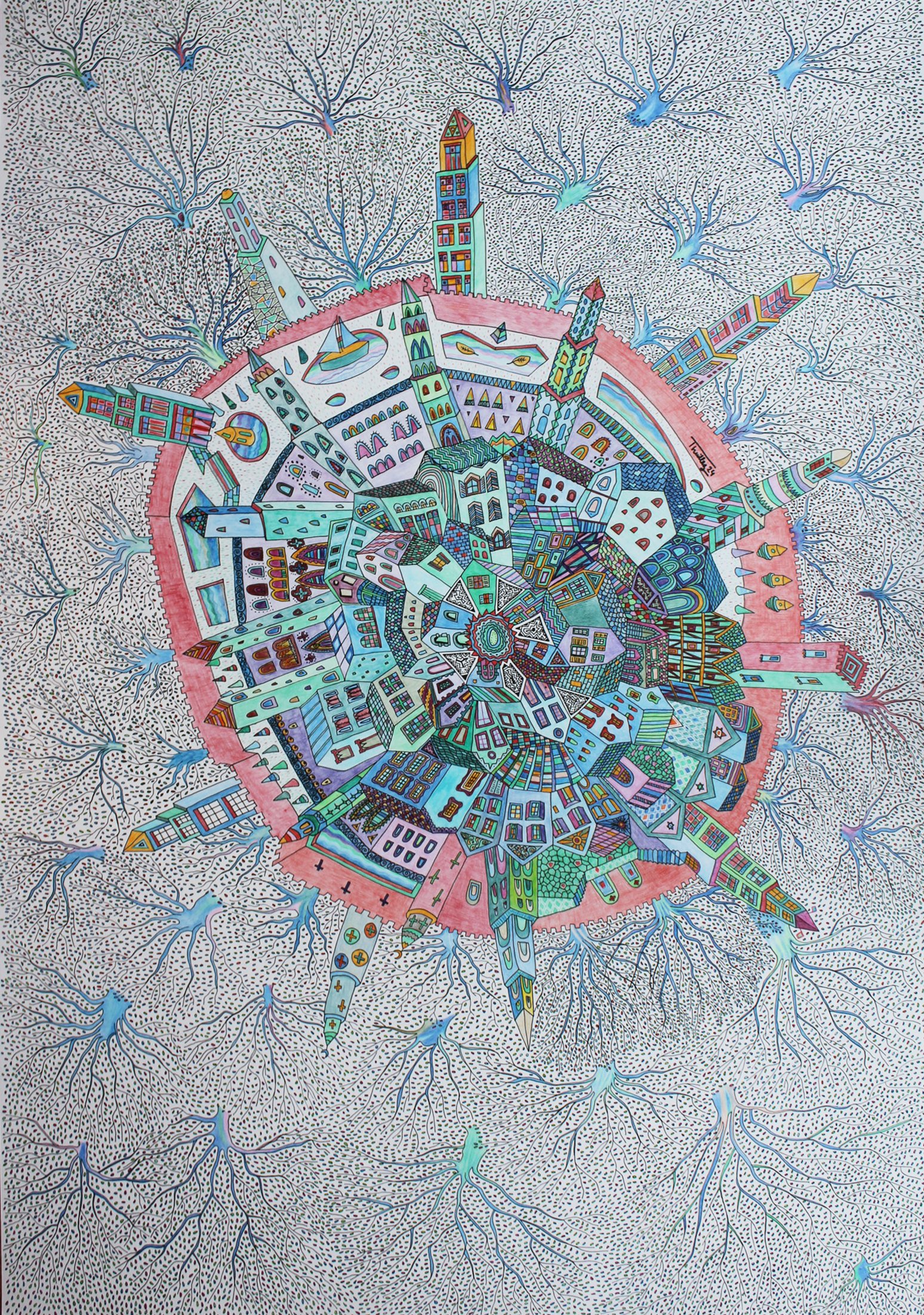 Belle-Ville-au-Bois-Dormant-_-100x70cm