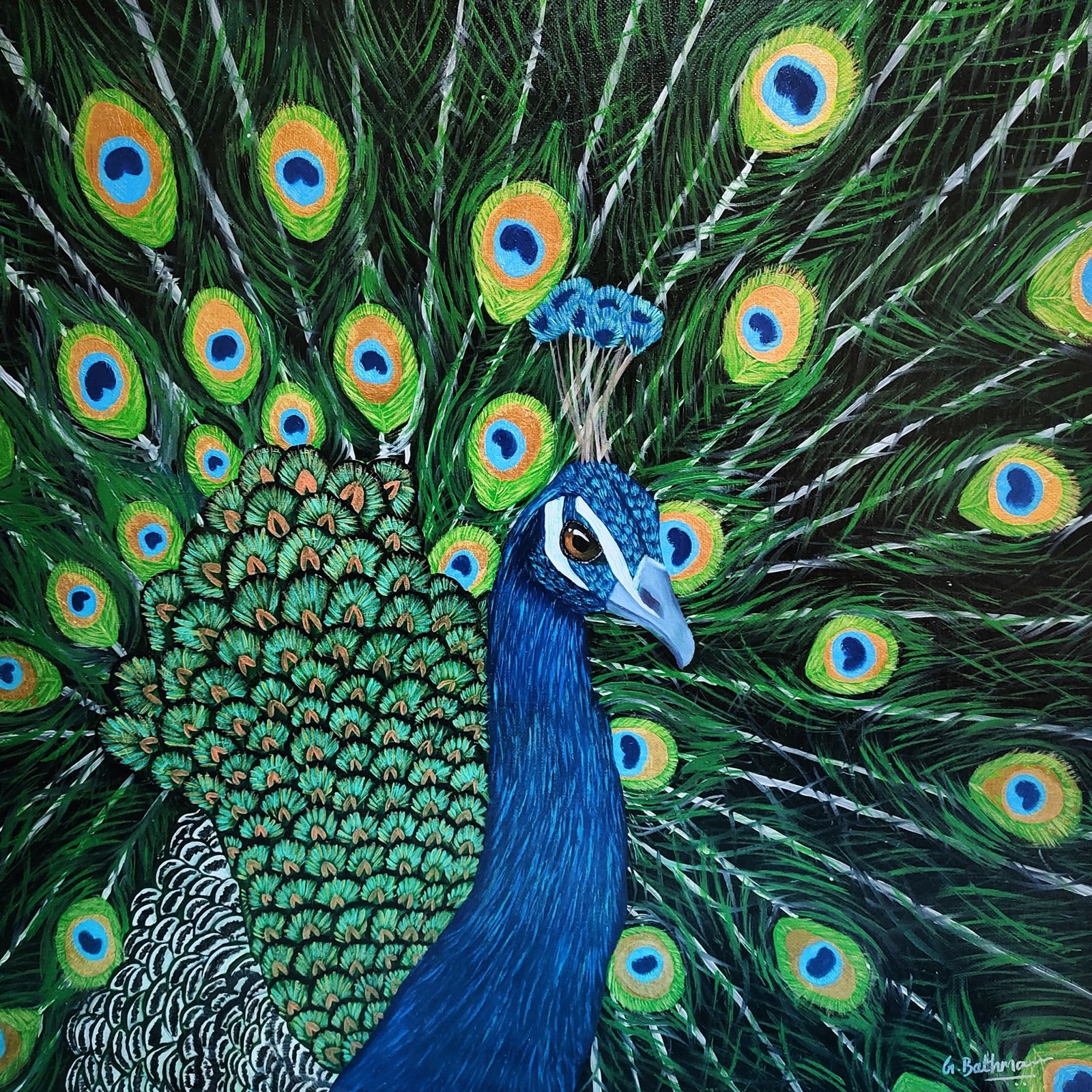 G.-Bathmawathy_Elegance_20x20-inches_Gold-leaf-oil-paint-and-iridescent-oil-paint-on-canvas-1